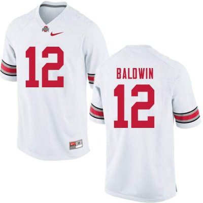 Men's Ohio State Buckeyes #12 Matthew Baldwin White Nike NCAA College Football Jersey Stock GNO7744ZZ